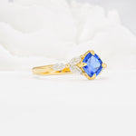Vintage-Inspired Princess Cut Sapphire Cluster Engagement Ring - Additional view