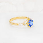 Vintage-Inspired Princess Cut Sapphire Cluster Engagement Ring - Additional view