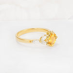 Vintage-Inspired Princess Cut Citrine Cluster Engagement Ring - Additional view