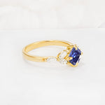 Vintage-Inspired Princess Cut Tanzanite Cluster Engagement Ring - Additional view