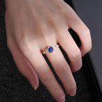 Vintage-Inspired Princess Cut Tanzanite Cluster Engagement Ring - Additional view