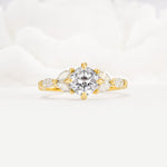 Vintage-Inspired Princess Cut Lab Diamond Cluster Engagement Ring - Additional view
