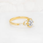 Vintage-Inspired Princess Cut Lab Diamond Cluster Engagement Ring - Additional view