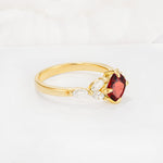 Vintage-Inspired Princess Cut Garnet Cluster Engagement Ring - Additional view