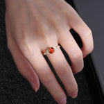 Vintage-Inspired Princess Cut Garnet Cluster Engagement Ring - Additional view