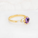 Vintage-Inspired Princess Cut Amethyst Cluster Engagement Ring - Additional view