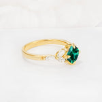 Vintage-Inspired Princess Cut Emerald Cluster Engagement Ring - Additional view