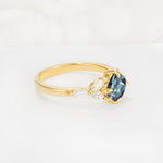 Vintage-Inspired Princess Cut Alexandrite Cluster Engagement Ring - Additional view