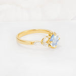 Vintage-Inspired Princess Cut Moonstone Cluster Engagement Ring - Additional view