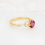 Vintage-Inspired Princess Cut Ruby Cluster Engagement Ring - Additional view