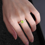 Vintage-Inspired Princess Cut Peridot Cluster Engagement Ring - Additional view