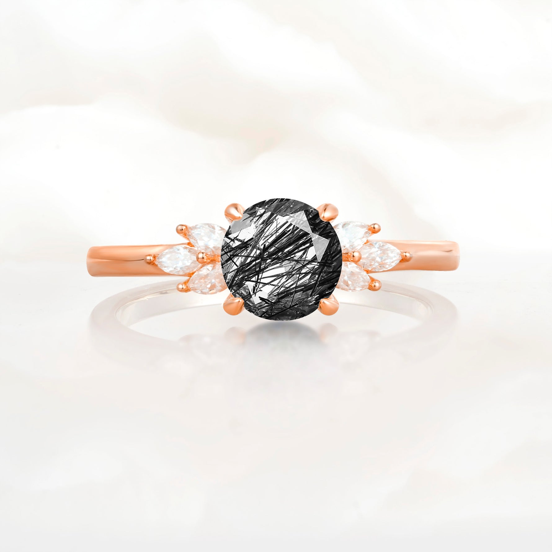 SR11590 Black Rutilated Quartz Ring - Additional view