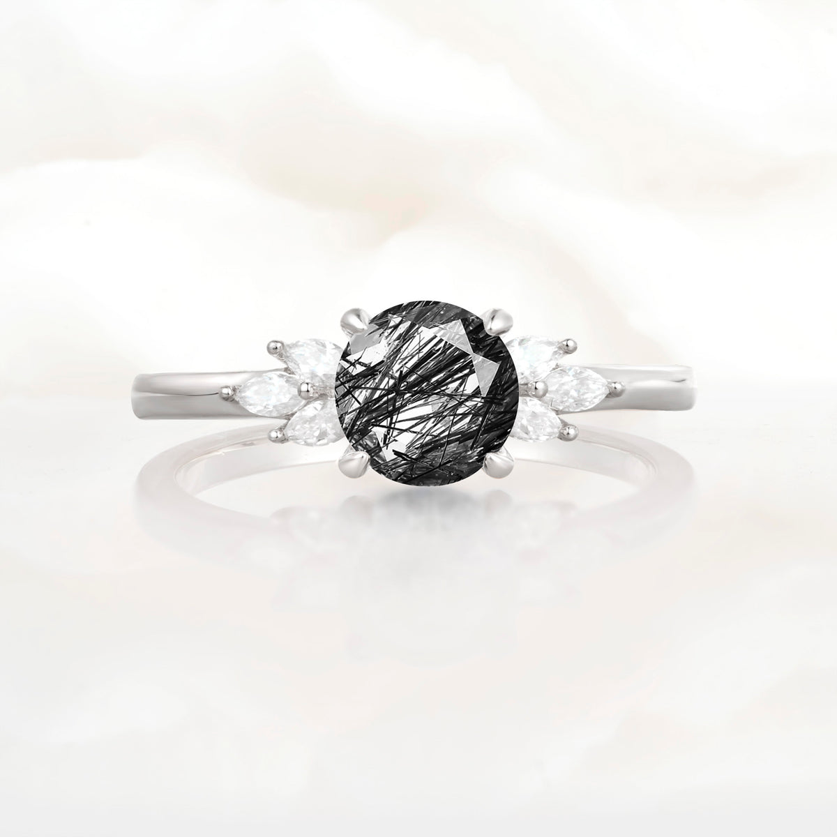 SR11590 Black Rutilated Quartz Ring - Additional view