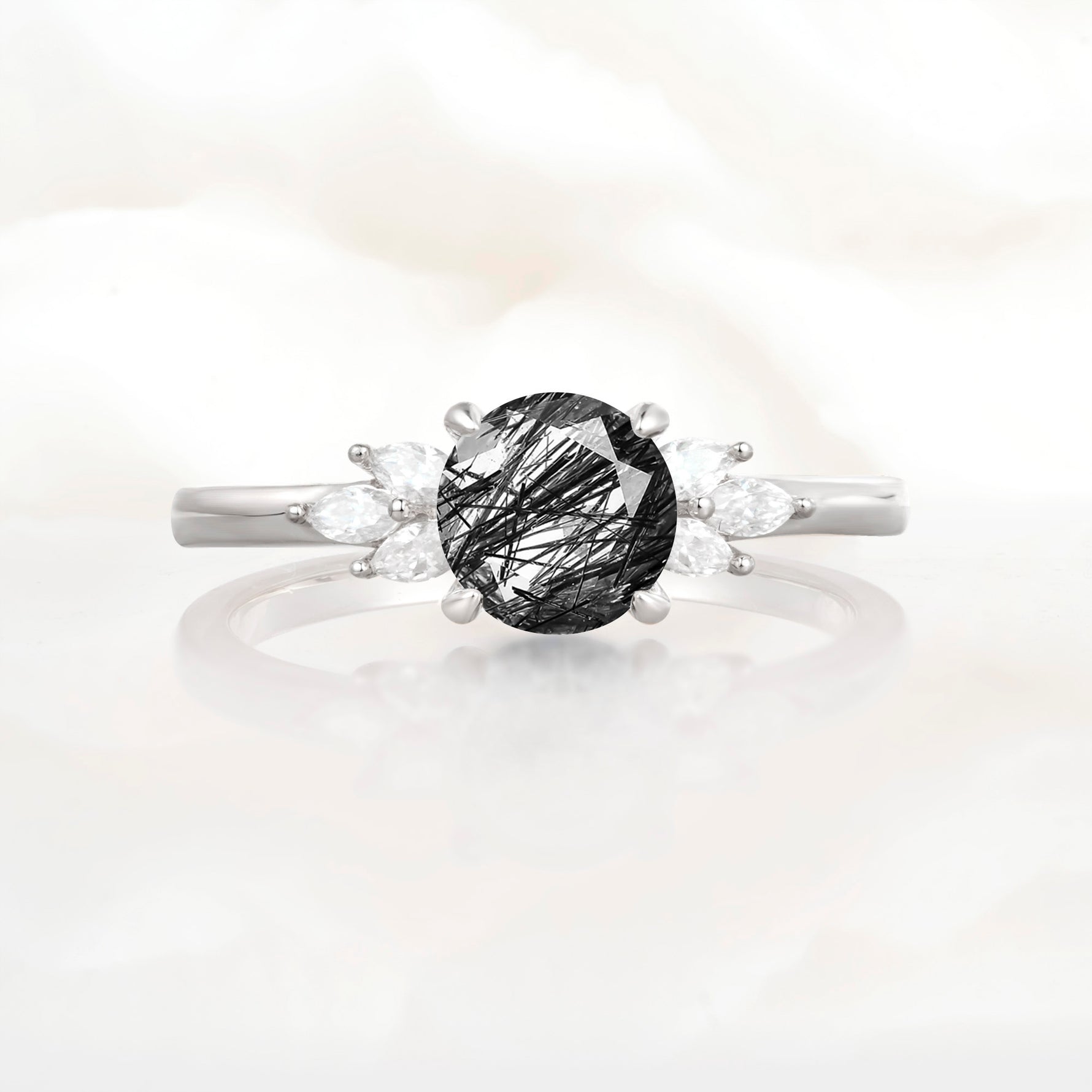 SR11590 Black Rutilated Quartz Ring - Additional view