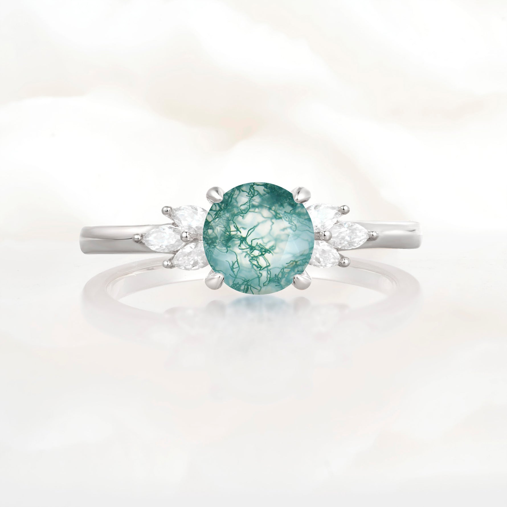 SR11590 Moss Agate Ring - Additional view