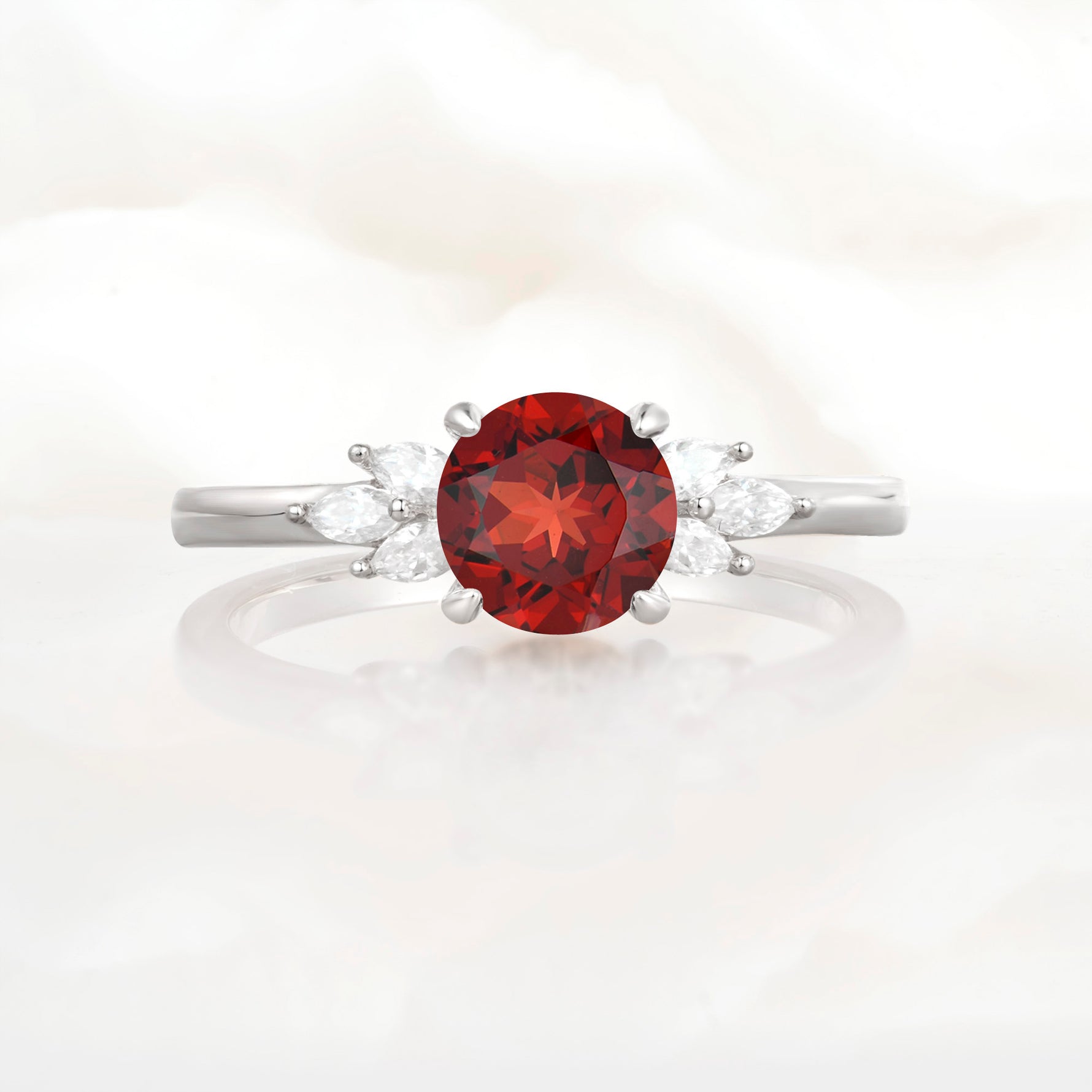 SR11590 Garnet Ring - Additional view