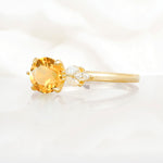 SR11590 Citrine Ring - White-Gold