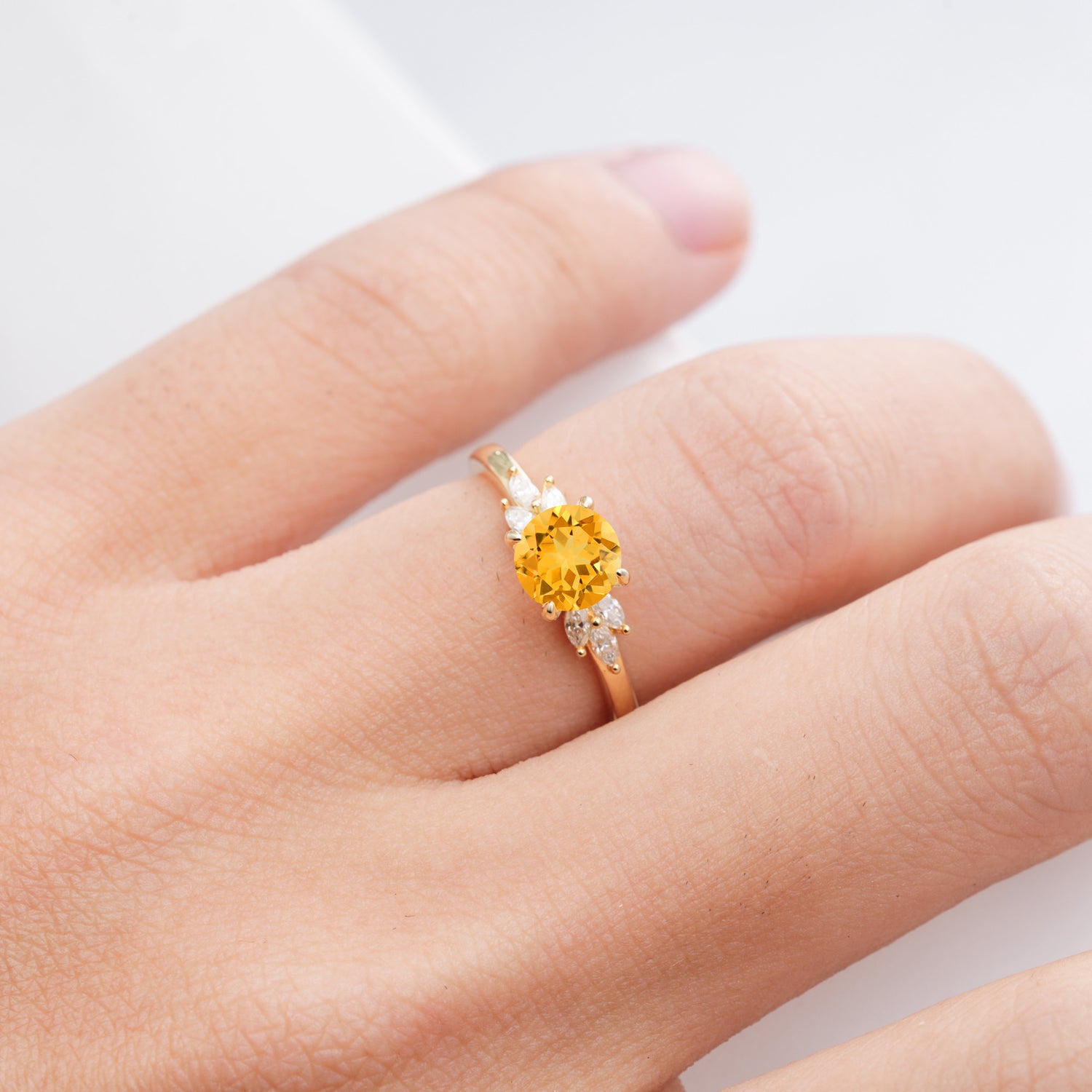 SR11590 Citrine Ring - Rose-Gold