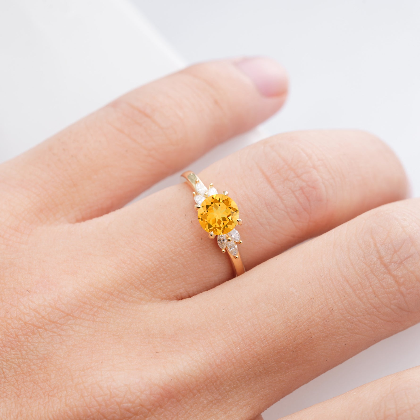 SR11590 Citrine Ring - Rose-Gold
