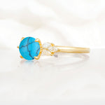 SR11590 Turquoise Ring - White-Gold