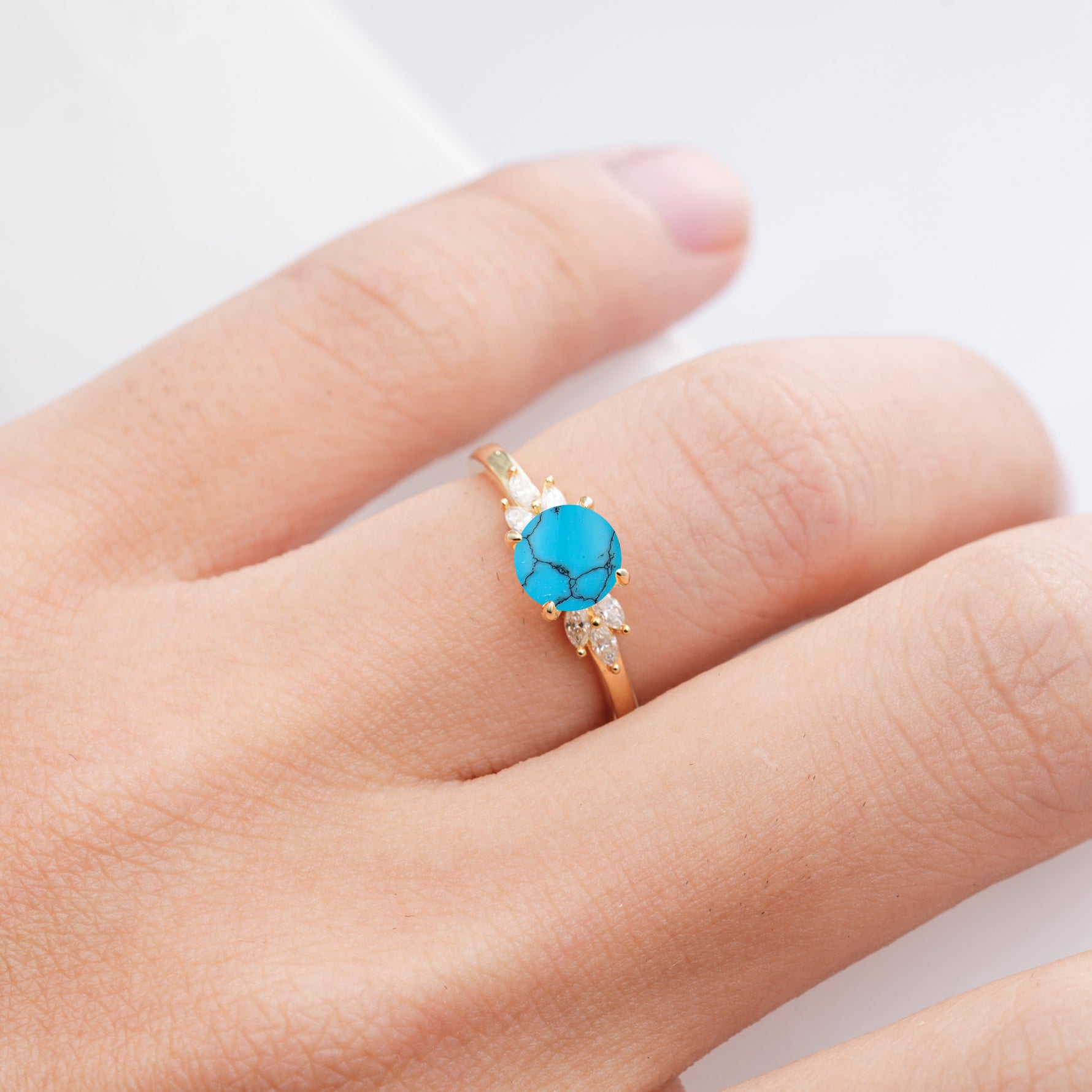 SR11590 Turquoise Ring - Rose-Gold