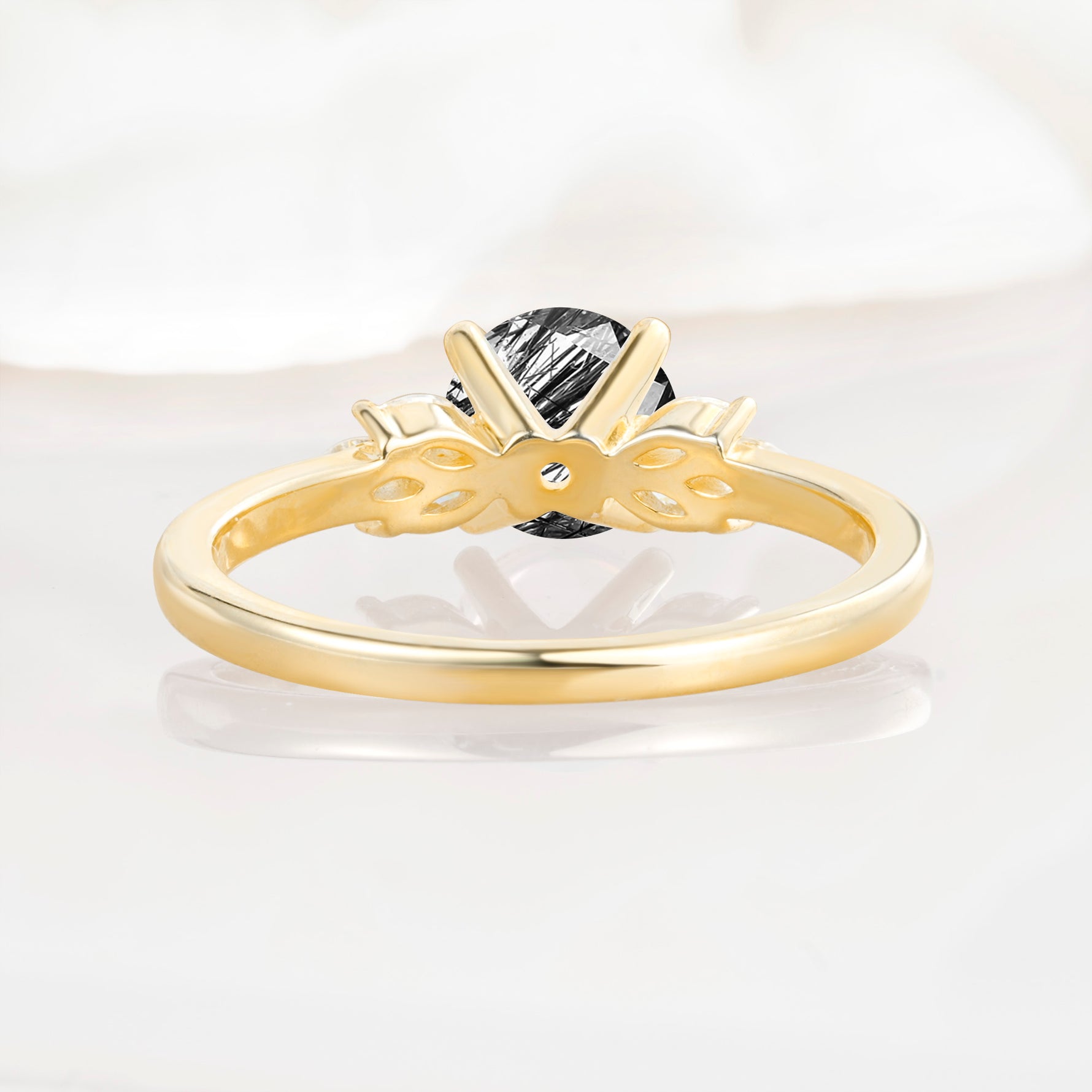SR11590 Black Rutilated Quartz Ring - Additional view