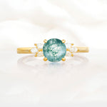 SR11590 Moss Agate Ring - Yellow-Gold
