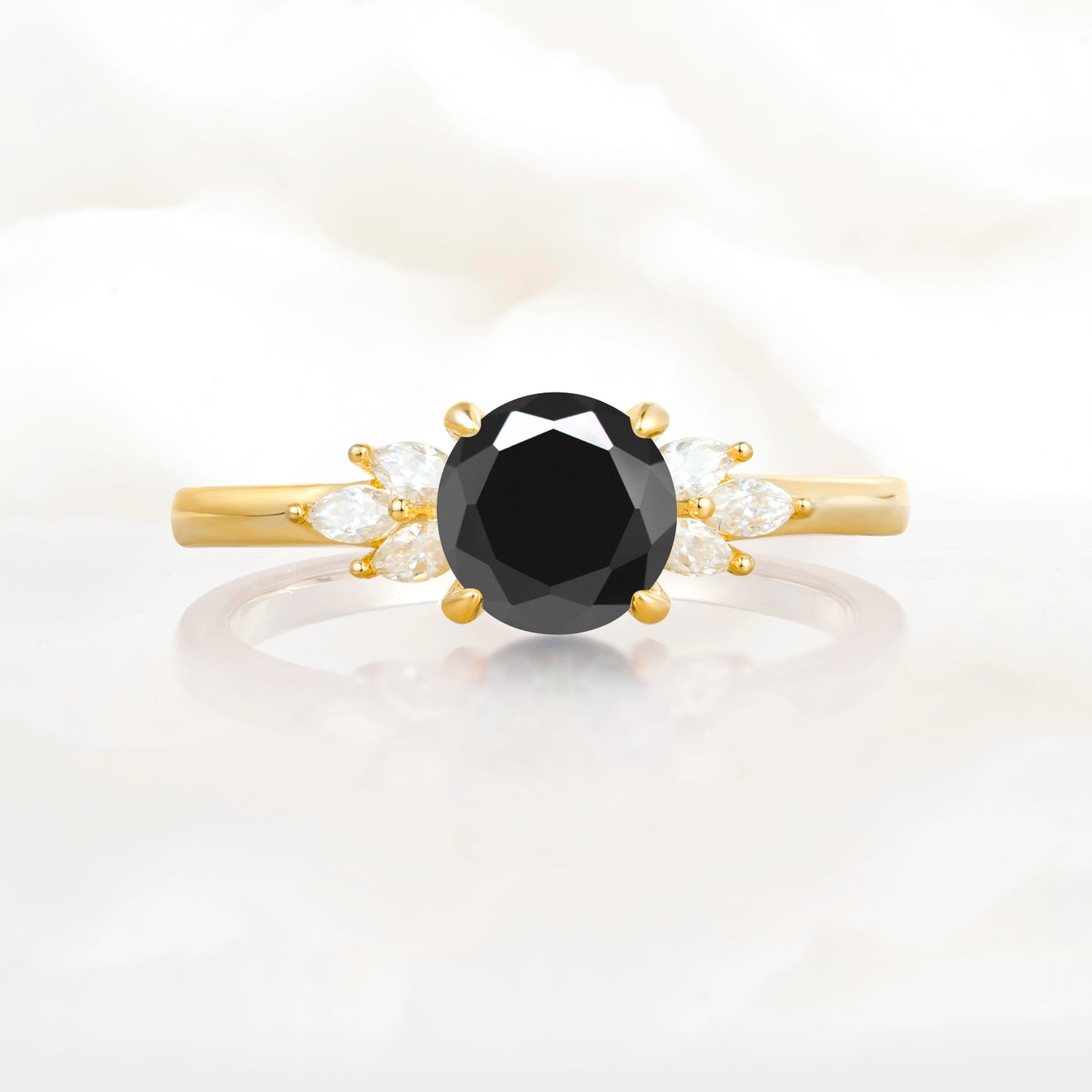 SR11590 Black Onyx Ring - Yellow-Gold