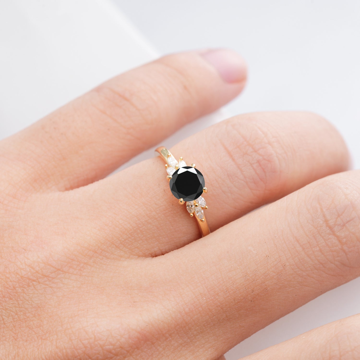 SR11590 Black Onyx Ring - Rose-Gold