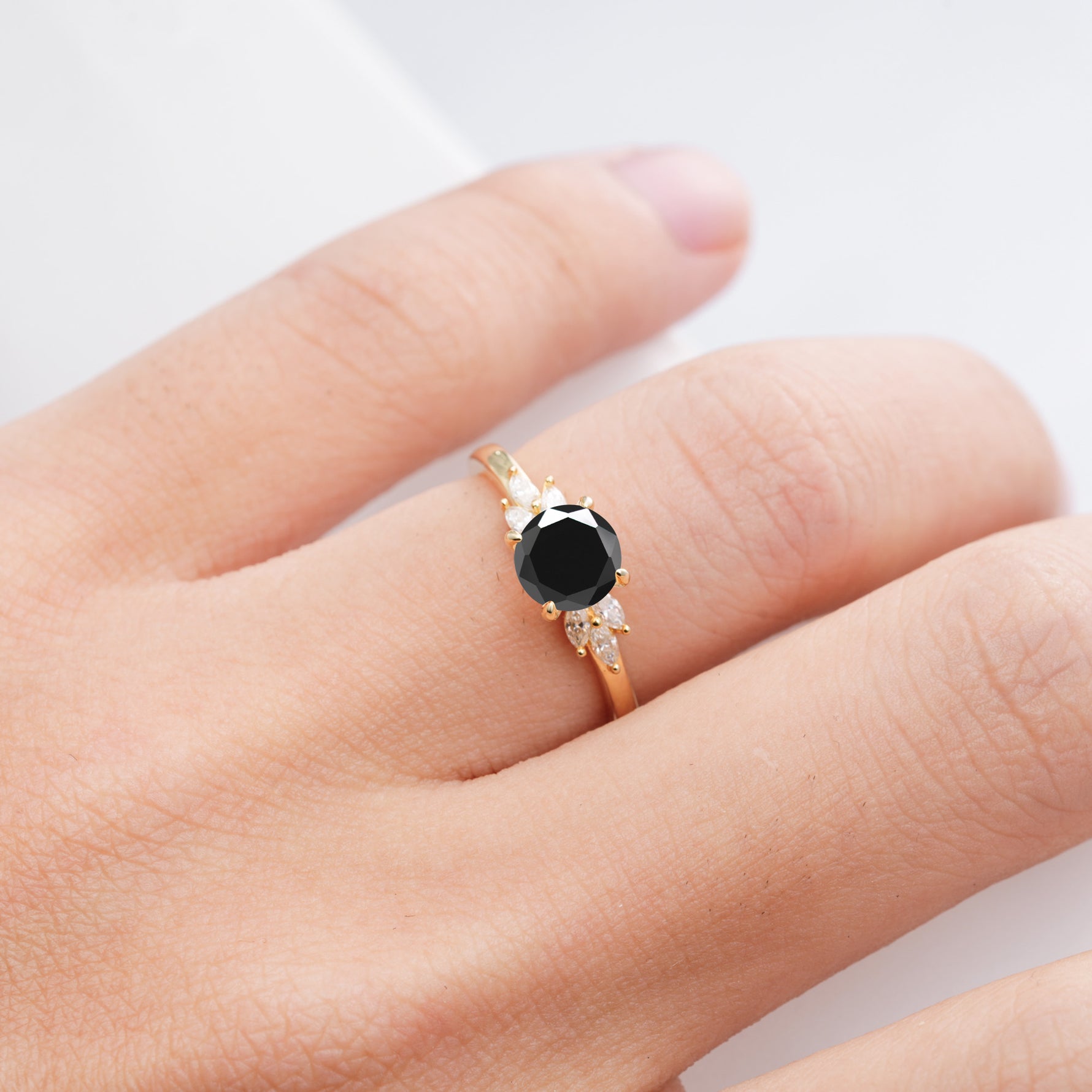 SR11590 Black Onyx Ring - Rose-Gold