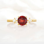 SR11590 Garnet Ring - Yellow-Gold