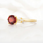 SR11590 Garnet Ring - White-Gold