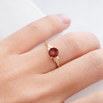 SR11590 Garnet Ring - Rose-Gold