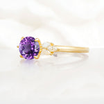 SR11590 Amethyst Ring - White-Gold
