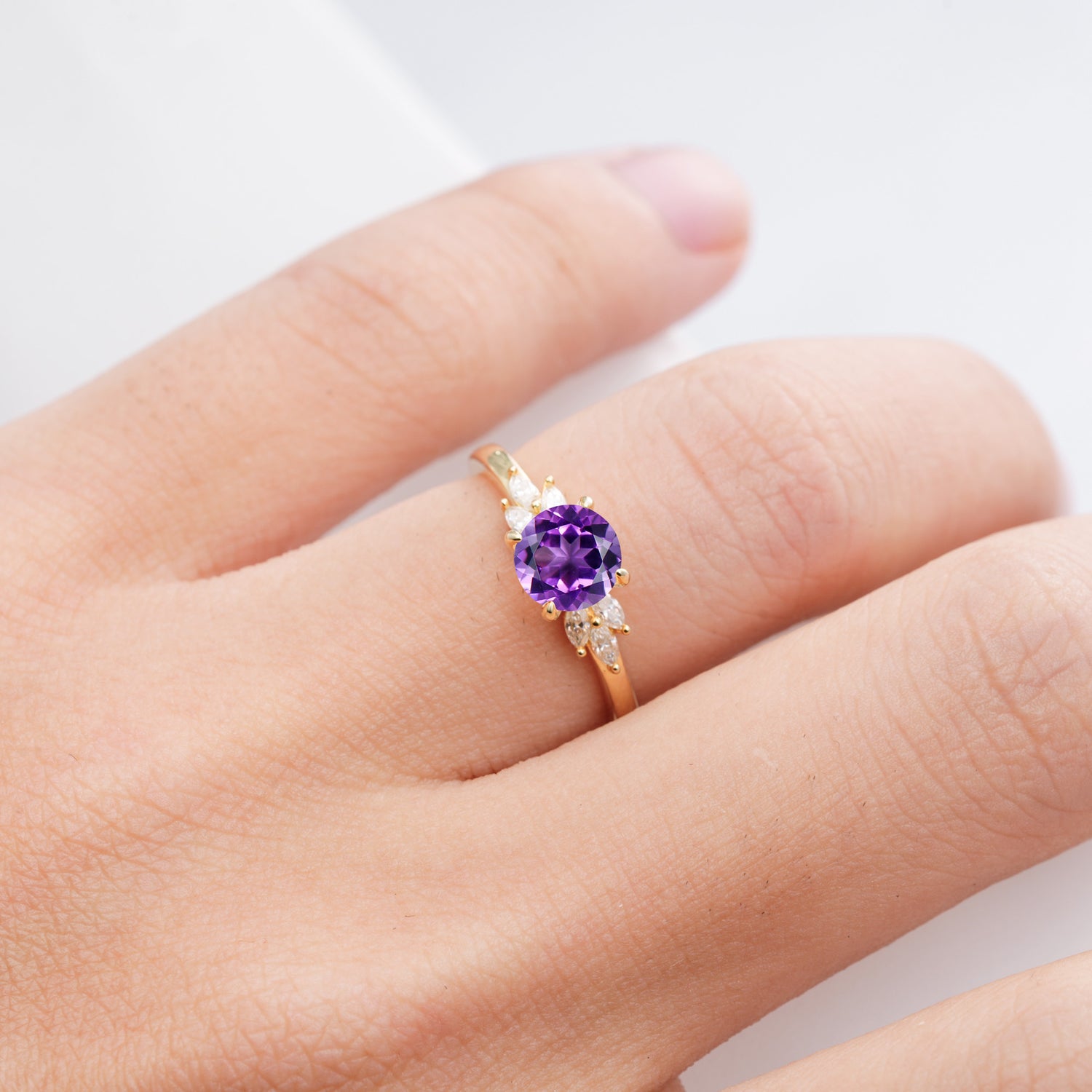 SR11590 Amethyst Ring - Rose-Gold