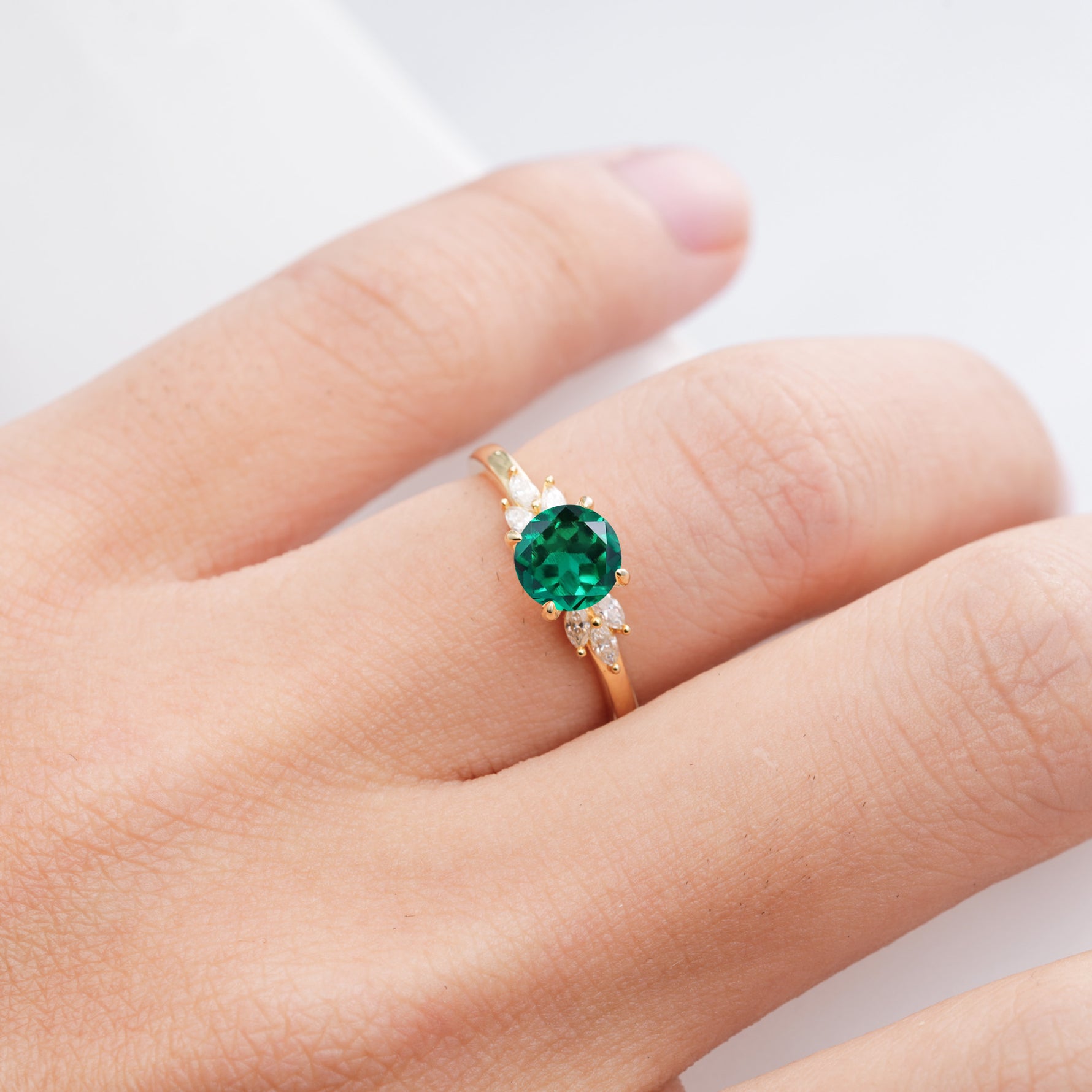 SR11590 Emerald Ring - Rose-Gold
