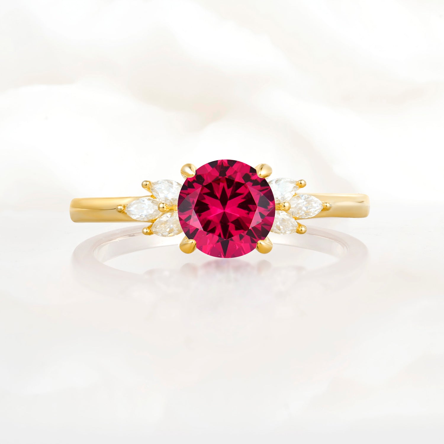 SR11590 Ruby Ring - Yellow-Gold