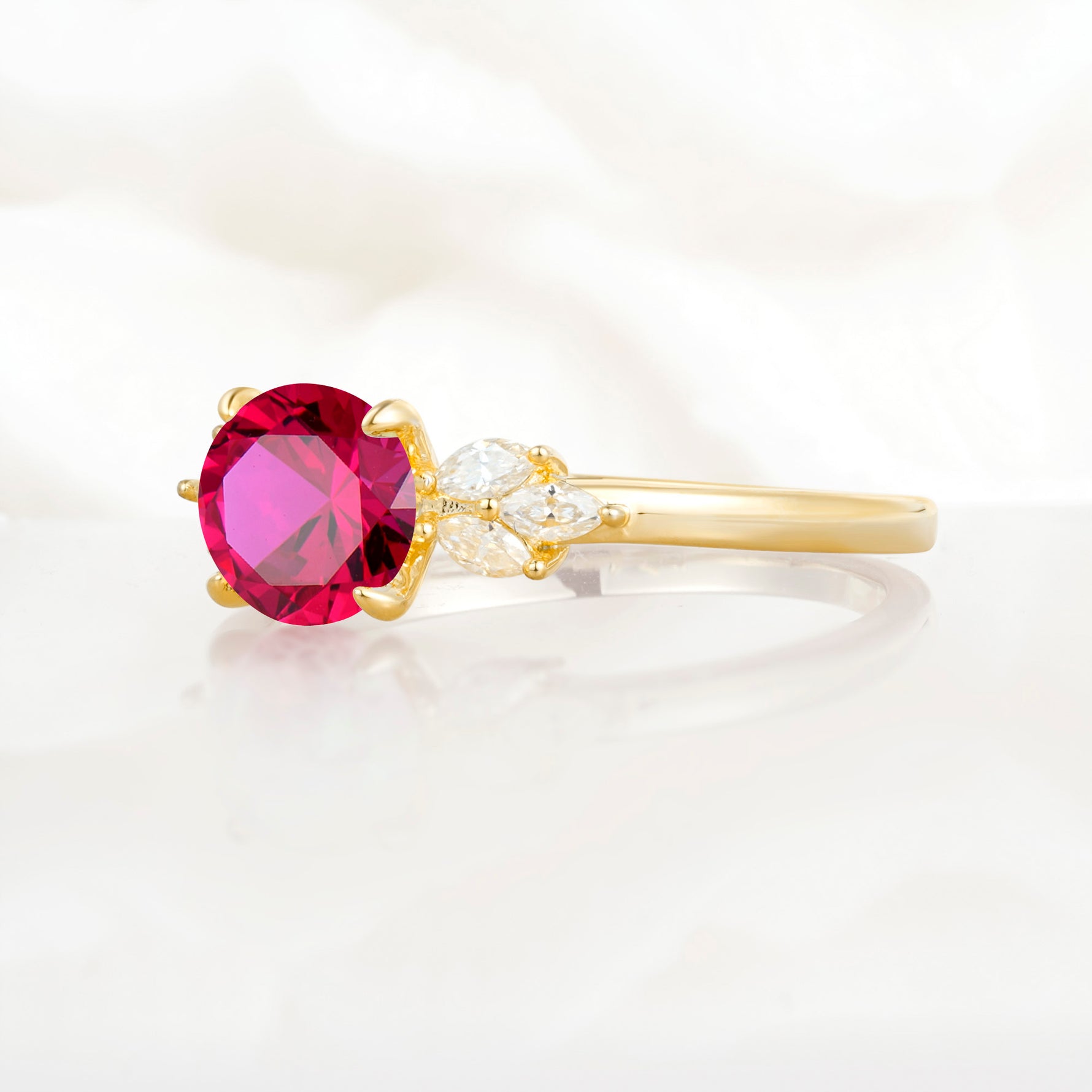 SR11590 Ruby Ring - White-Gold