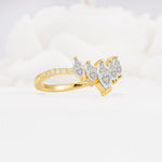 Marquise Cut Moissanite Tiara Engagement Ring with Pavé Band - Additional view