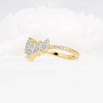 Marquise Cut Moissanite Tiara Engagement Ring with Pavé Band - Additional view