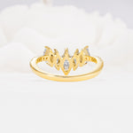 Marquise Cut Moissanite Tiara Engagement Ring with Pavé Band - Additional view