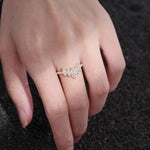 Marquise Cut Moissanite Tiara Engagement Ring with Pavé Band - Additional view