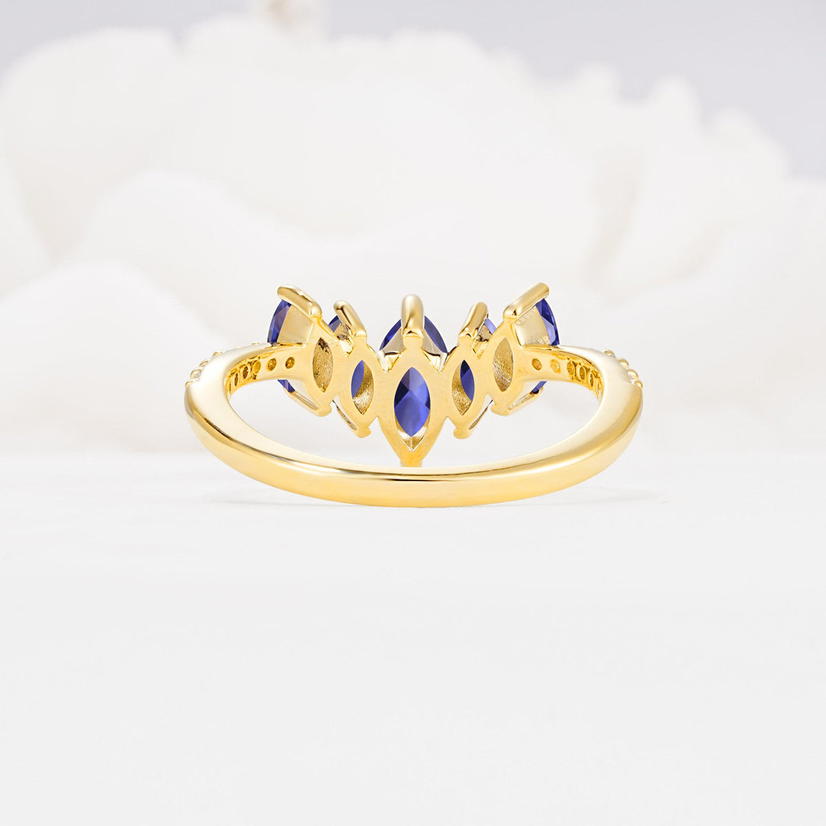 Marquise Cut Tanzanite Tiara Engagement Ring with Pavé Band - Additional view