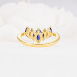 Marquise Cut Tanzanite Tiara Engagement Ring with Pavé Band - Additional view