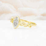 Vintage Marquise Cut Ornate Scroll Design Moissanite Engagement Ring - Additional view