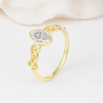 Vintage Marquise Cut Ornate Scroll Design Moissanite Engagement Ring - Additional view