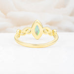 Vintage Marquise Cut Ornate Scroll Design Fire Opal Engagement Ring - Additional view