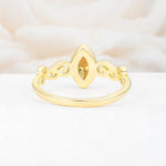 Vintage Marquise Cut Ornate Scroll Design Citrine Engagement Ring - Additional view