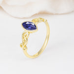 Vintage Marquise Cut Ornate Scroll Design Tanzanite Engagement Ring - Additional view
