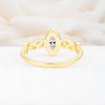 Vintage Marquise Cut Ornate Scroll Design Lab Diamond Engagement Ring - Additional view